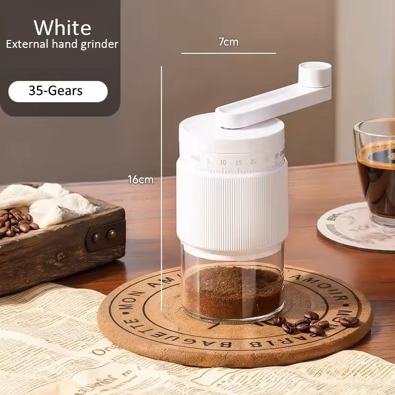 Manual Coffee Grinder With 35Gear Adjustment  Ceramic Burr Mill For Espresso PourOver And French Pr 7