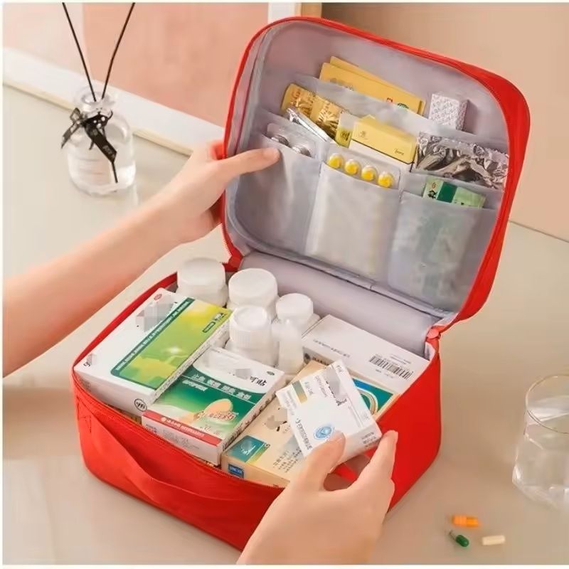 Large Capacity Portable Medicine Storage Bag – Travel First Aid Organizer for Home and Outdoor Use