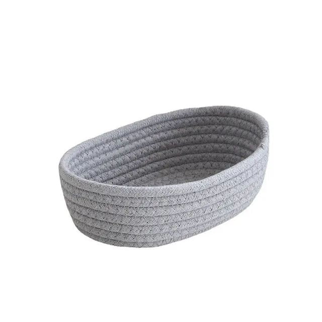 Nordic Cotton Rope Woven Storage Baskets Desktop Sundries Organizer For Keys Cosmetics  Home Decor 3