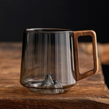 Guanshan Glass SingleLayer Cup With Wooden Handle LargeCapacity Drinking Cup For Milk Tea Juice Hou 2