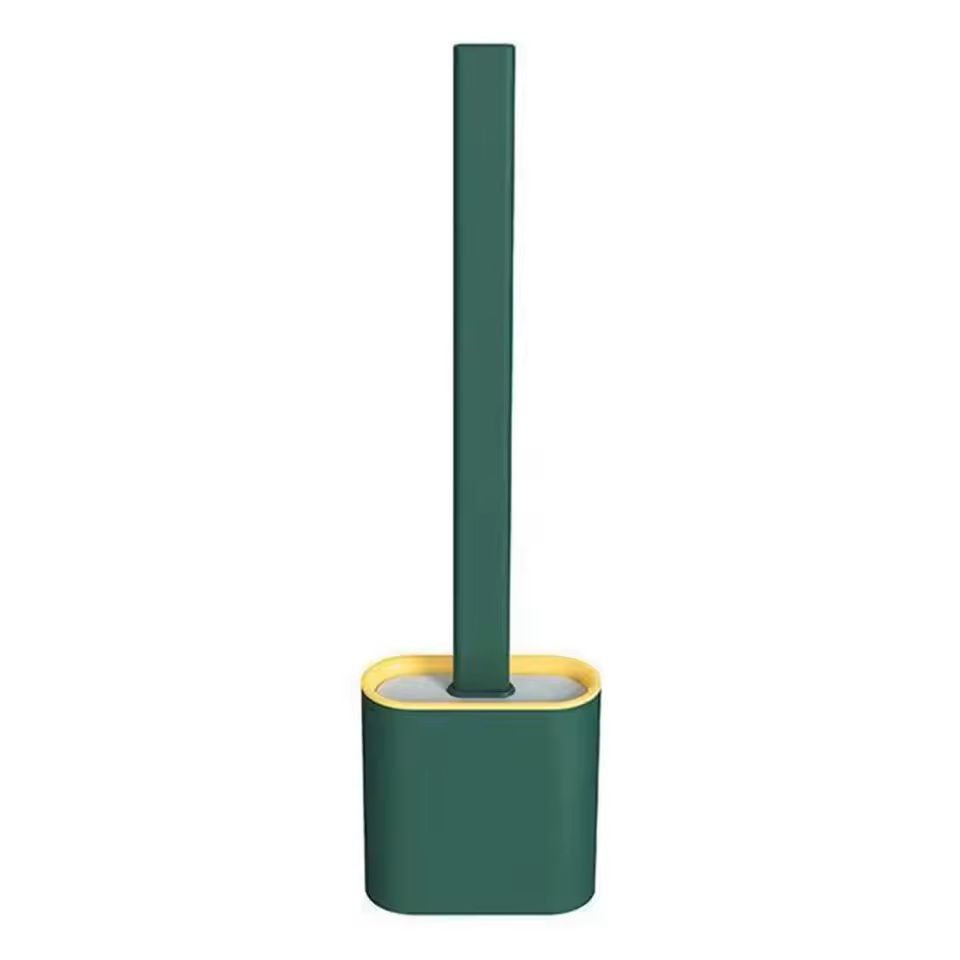 Flexible Silicone Toilet Brush With Long Handle And Wall Mount Holder 9
