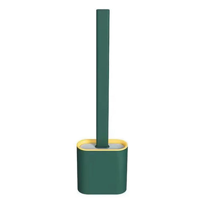Flexible Silicone Toilet Brush With Long Handle And Wall Mount Holder 9