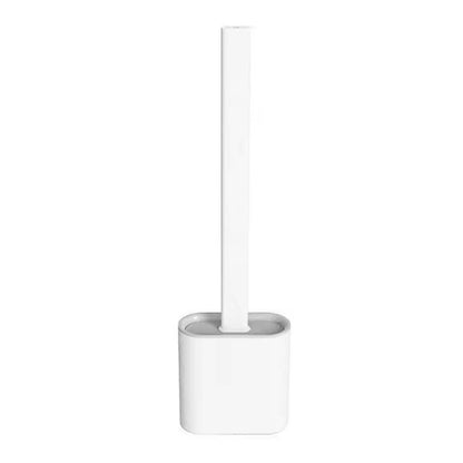 Flexible Silicone Toilet Brush With Long Handle And Wall Mount Holder 3