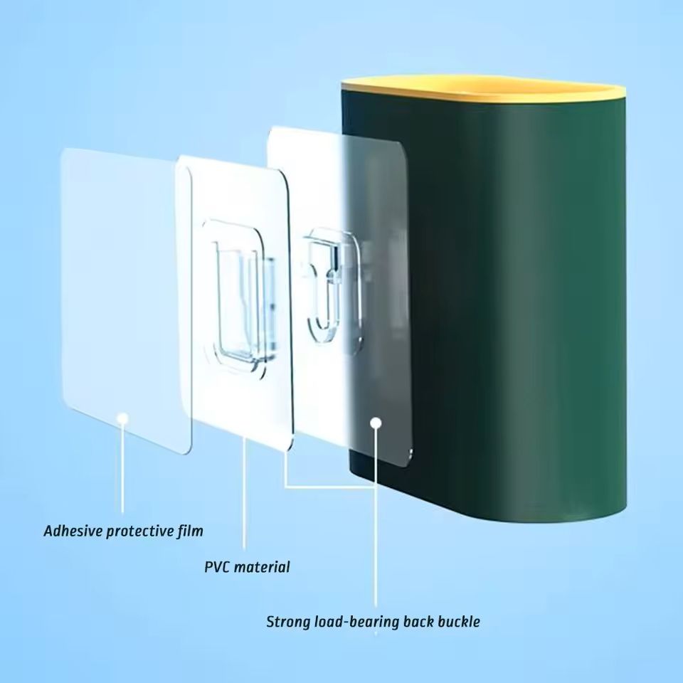 Flexible Silicone Toilet Brush With Long Handle And Wall Mount Holder 6