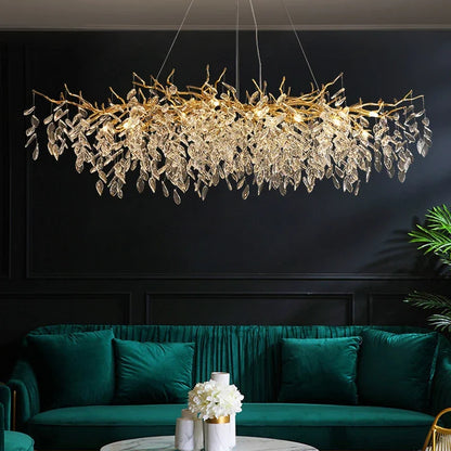 Luxury Gold Crystal LED Chandelier Elegant Ceiling Light For Living Room Dining  Bedroom 2