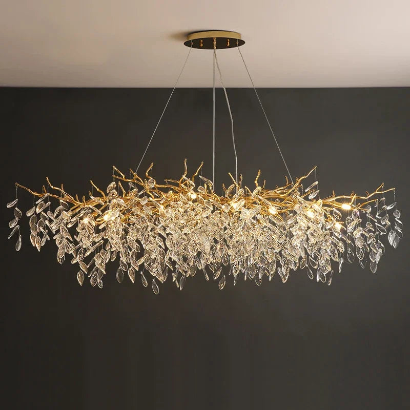 Luxury Gold Crystal LED Chandelier Elegant Ceiling Light For Living Room Dining  Bedroom 4