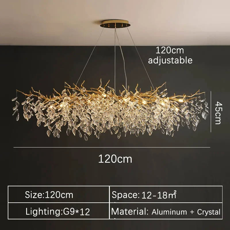 Luxury Gold Crystal LED Chandelier Elegant Ceiling Light For Living Room Dining  Bedroom 8