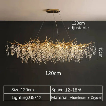 Luxury Gold Crystal LED Chandelier Elegant Ceiling Light For Living Room Dining  Bedroom 8