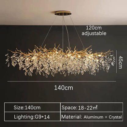 Luxury Gold Crystal LED Chandelier Elegant Ceiling Light For Living Room Dining  Bedroom 9
