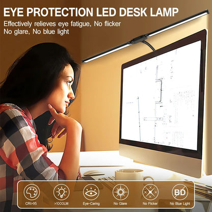 Double Head LED Desk Lamp Dimmable Architect Table Light For Office Reading Gaming  Computer Monito 1