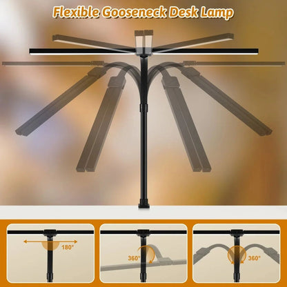 Double Head LED Desk Lamp Dimmable Architect Table Light For Office Reading Gaming  Computer Monito 4