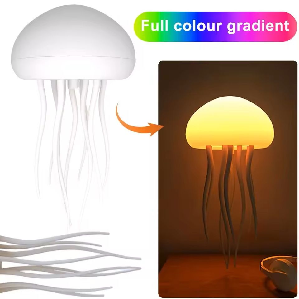 Cartoon Dancing Jellyfish Night Light  RGB Gradient LED Lamp With Voice Control And TypeC Charging 2