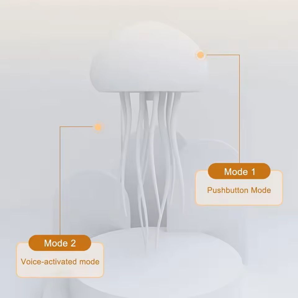 Cartoon Dancing Jellyfish Night Light  RGB Gradient LED Lamp With Voice Control And TypeC Charging 3