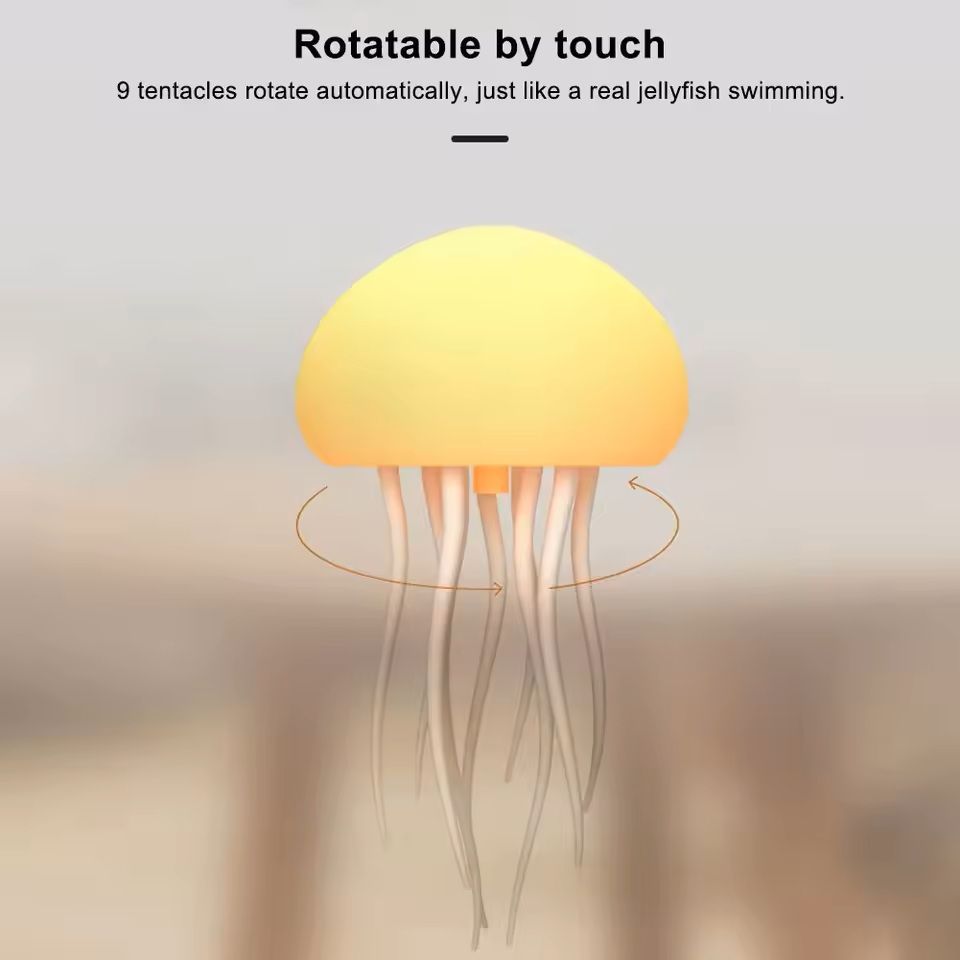 Cartoon Dancing Jellyfish Night Light  RGB Gradient LED Lamp With Voice Control And TypeC Charging 5