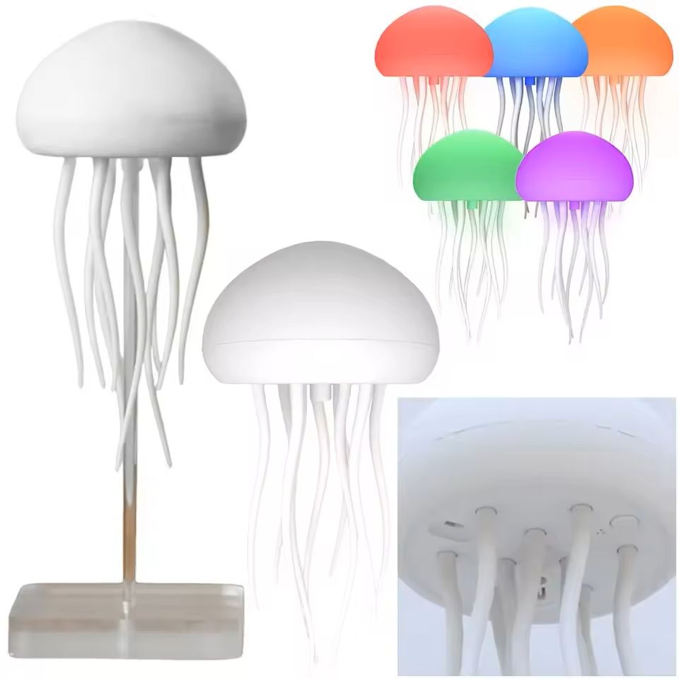 Cartoon Dancing Jellyfish Night Light  RGB Gradient LED Lamp With Voice Control And TypeC Charging 6