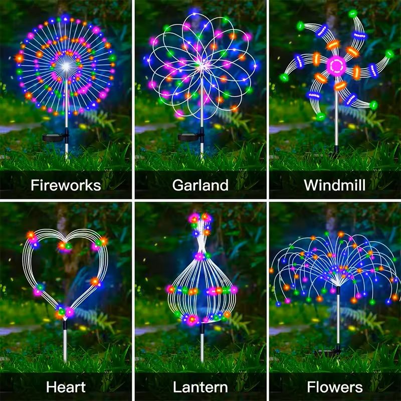 Solar Firework Stake Lights For Outdoor Garden And Pathway Decor 2