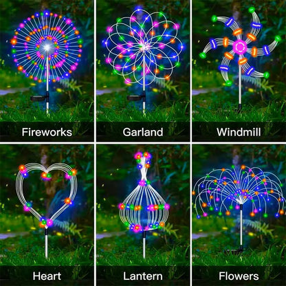 Solar Firework Stake Lights For Outdoor Garden And Pathway Decor 2