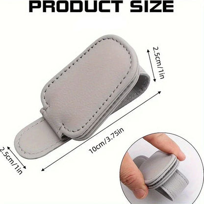 Car Sunshade Sunglasses Holder Clip Magnetic Leather Glasses  Ticket Organizer Auto Sun Visor Acces 4
