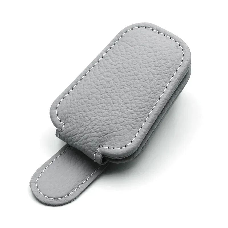 Car Sunshade Sunglasses Holder Clip Magnetic Leather Glasses  Ticket Organizer Auto Sun Visor Acces 7