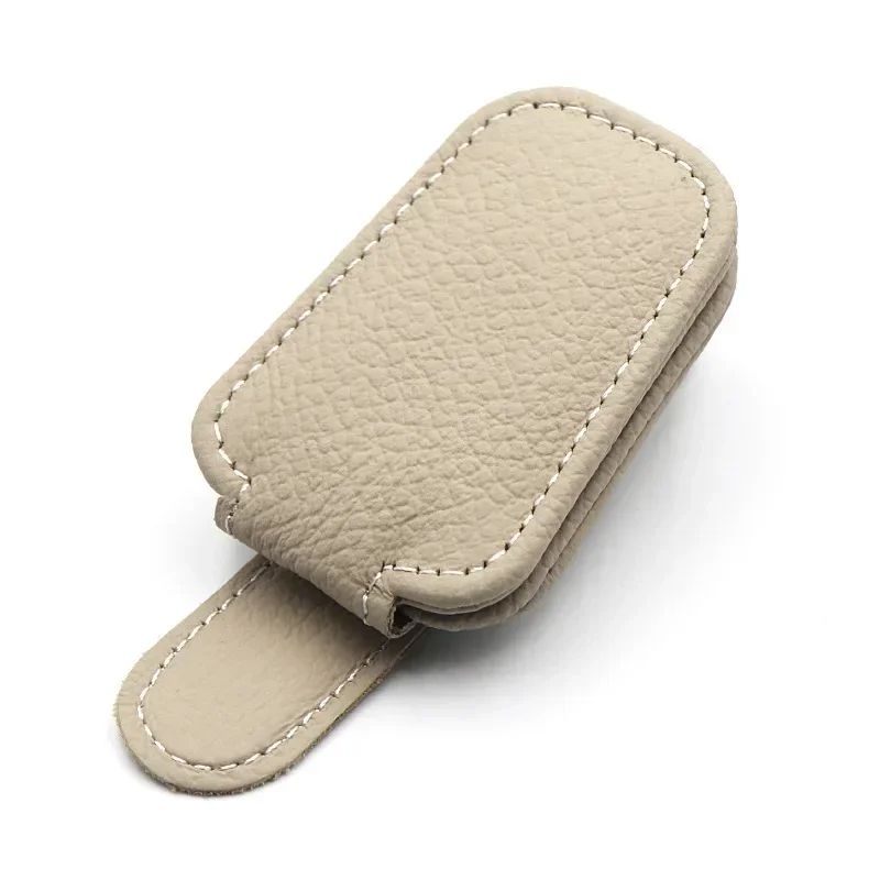 Car Sunshade Sunglasses Holder Clip Magnetic Leather Glasses  Ticket Organizer Auto Sun Visor Acces 6