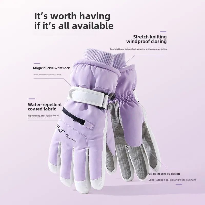 Winter Cycling Gloves NonSlip Touchscreen Gloves Waterproof Snowboard Accessories With Warm Pocket  3