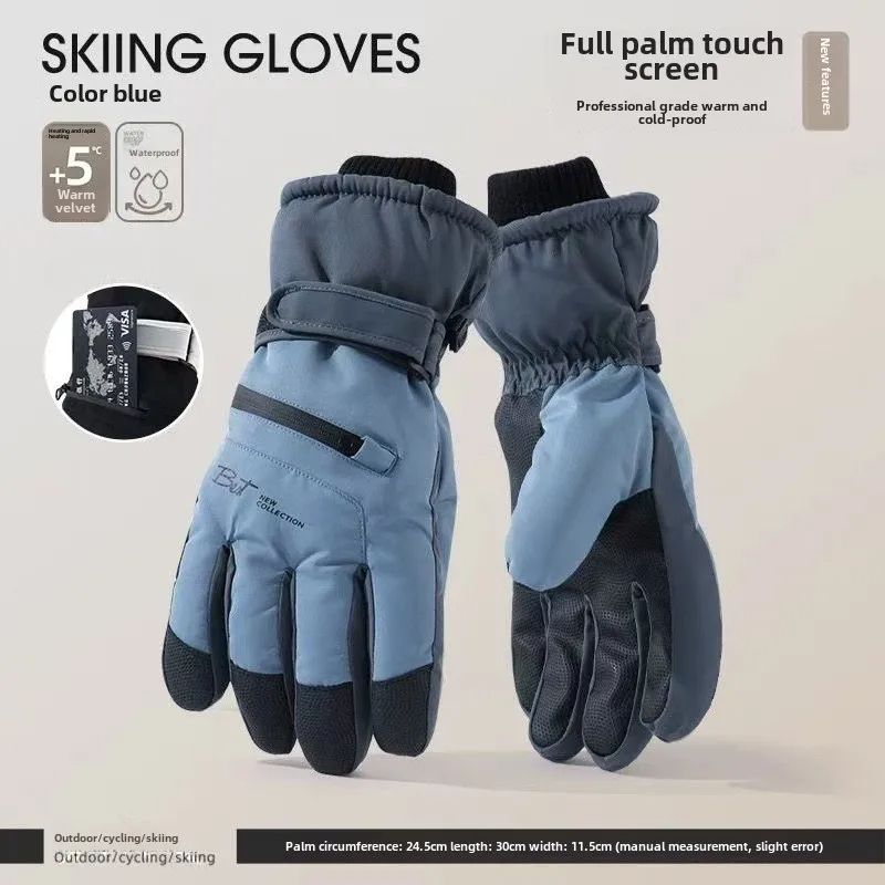 Winter Cycling Gloves NonSlip Touchscreen Gloves Waterproof Snowboard Accessories With Warm Pocket  7