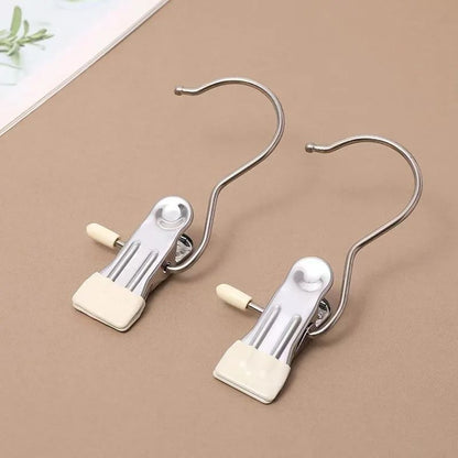 Durable Stainless Steel Clothespins With Hook Laundry Organizer Hanging Clips For Home Travel  Clos 6