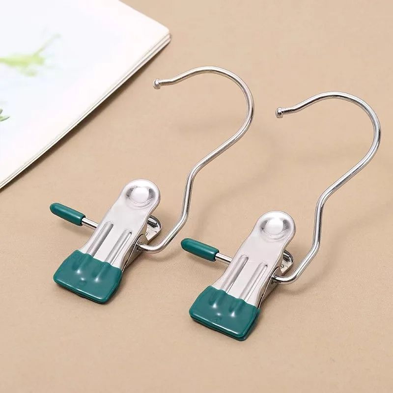 Durable Stainless Steel Clothespins With Hook Laundry Organizer Hanging Clips For Home Travel  Clos 9