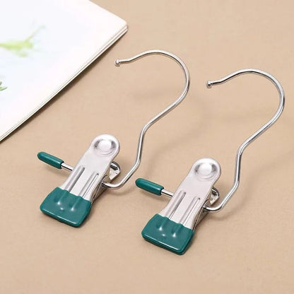 Durable Stainless Steel Clothespins With Hook Laundry Organizer Hanging Clips For Home Travel  Clos 9