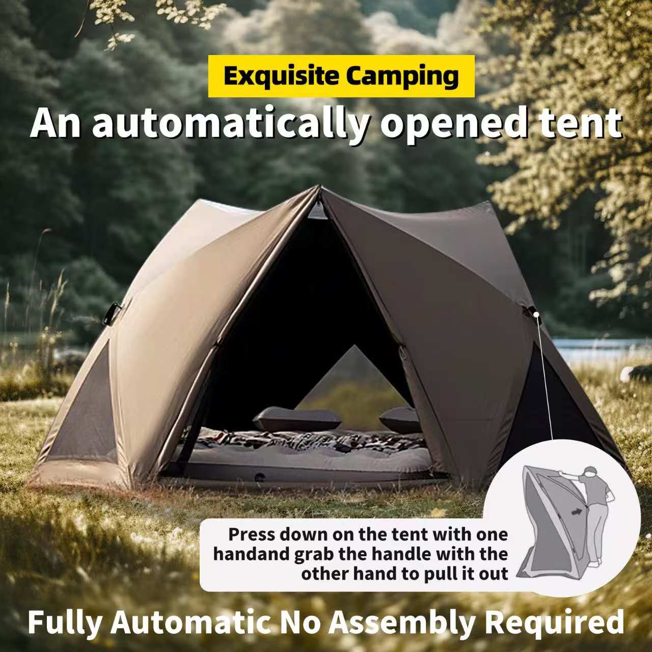 PopUp Sunshade Tent Waterproof  Portable For Beach Park  Camping  Easy Setup In Seconds 2