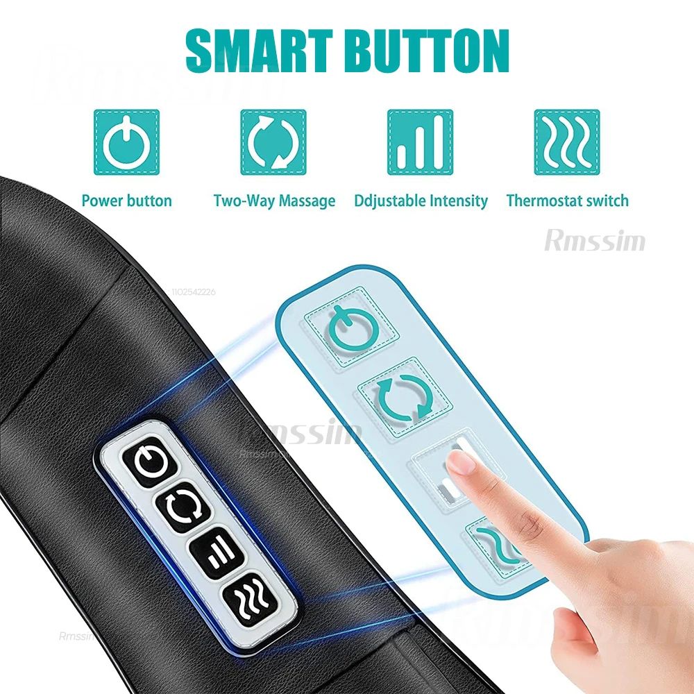 Deep Kneading Shiatsu Neck And Shoulder Massager Heated Back Pillow For Full Body Pain Relief Elect 3