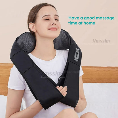 Deep Kneading Shiatsu Neck And Shoulder Massager Heated Back Pillow For Full Body Pain Relief Elect 5