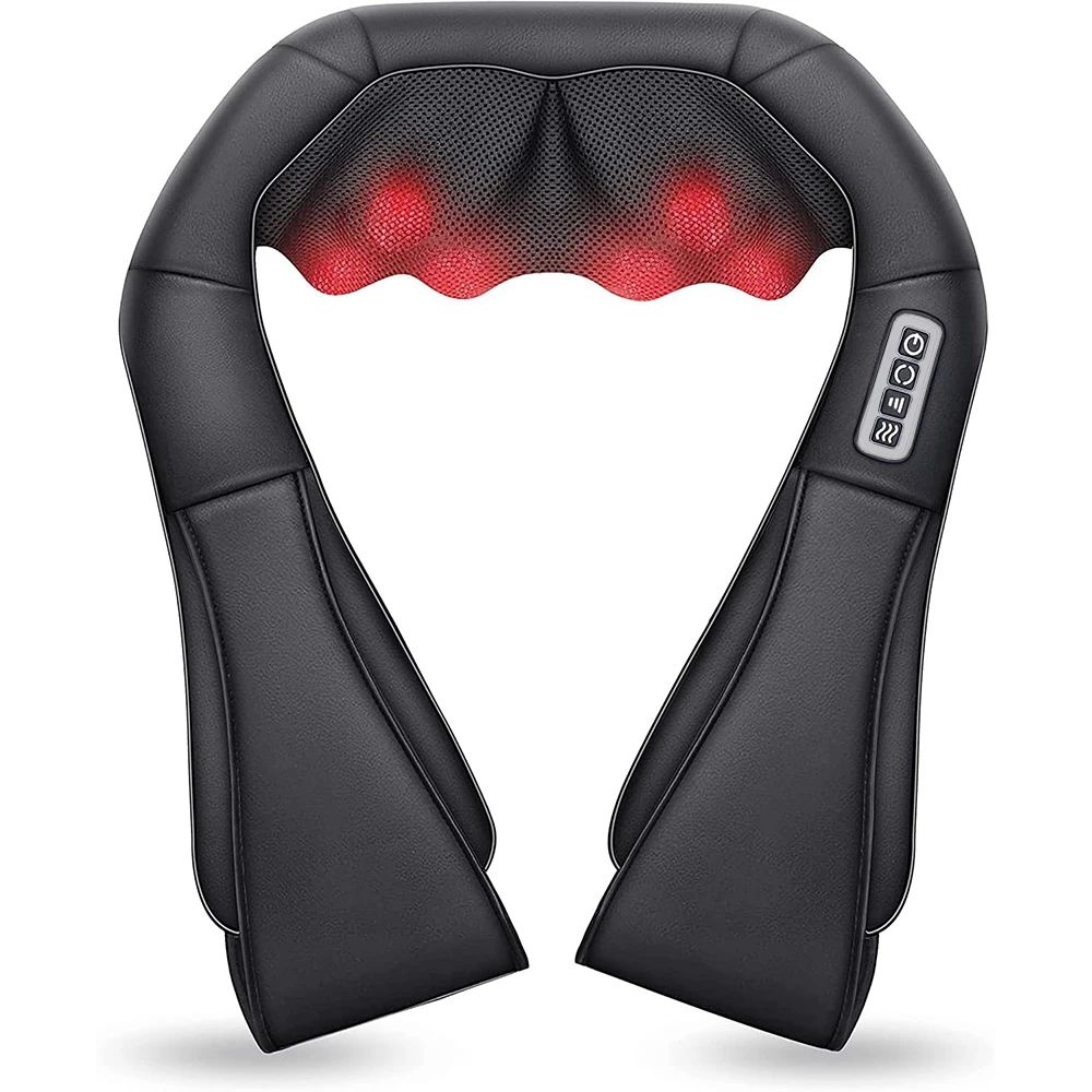Deep Kneading Shiatsu Neck And Shoulder Massager Heated Back Pillow For Full Body Pain Relief Elect 6