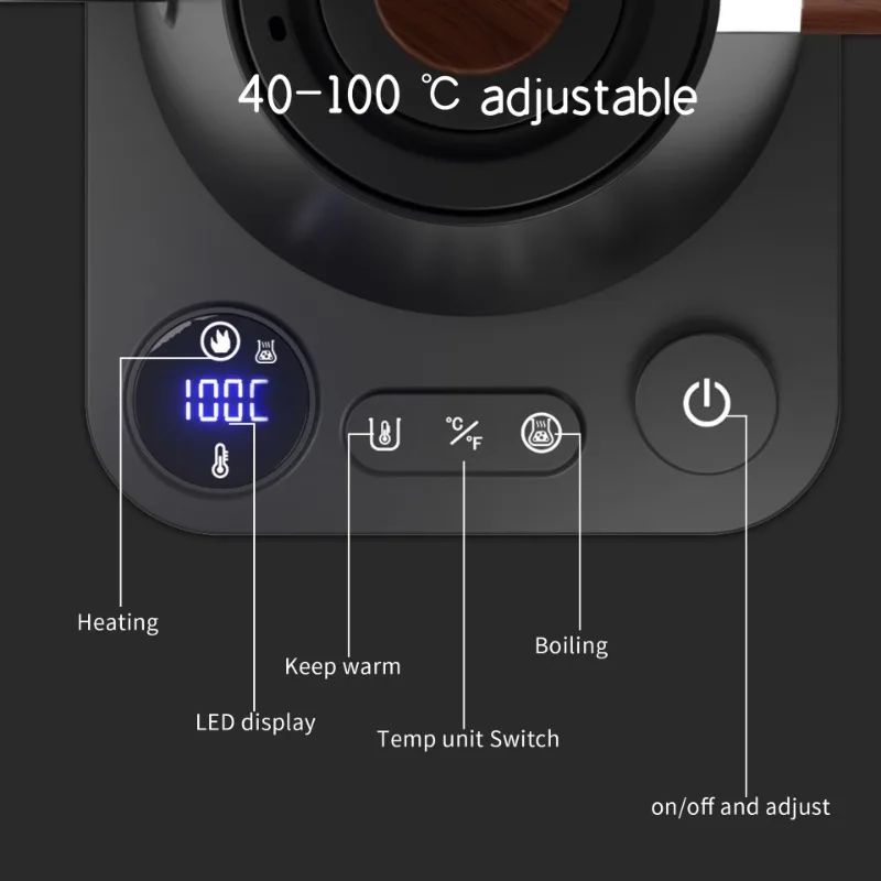 Smart Constant Temp Gooseneck Electric Kettle Hand Brew Coffee Milk Powder  Tea Pot With Timer 3