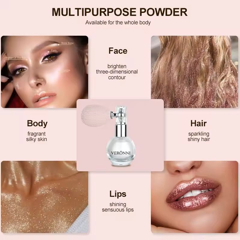 Diamond Glow Highlighter Spray With 6 Color Shimmer And Waterproof Finish 7