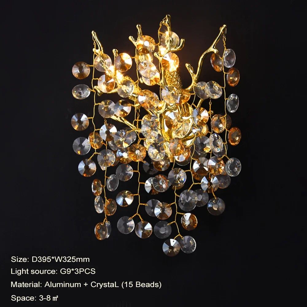Modern Rectangle Crystal Chandelier Large Gold Branch Hanging Pendant Light For Dining Room Living  6