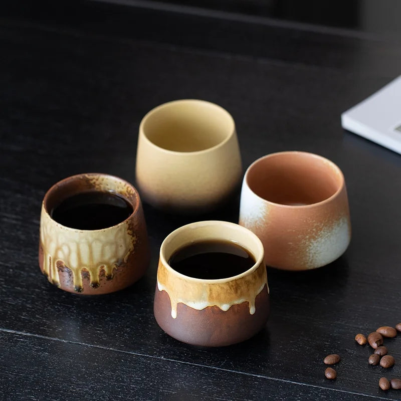 Artisan Pottery Coffee Mug 200ML Retro Ceramic Cup For Afternoon Tea  Wine Gift Ready 2