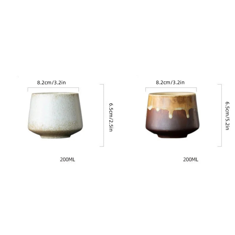 Artisan Pottery Coffee Mug 200ML Retro Ceramic Cup For Afternoon Tea  Wine Gift Ready 4