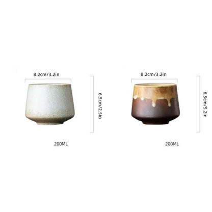 Artisan Pottery Coffee Mug 200ML Retro Ceramic Cup For Afternoon Tea  Wine Gift Ready 4