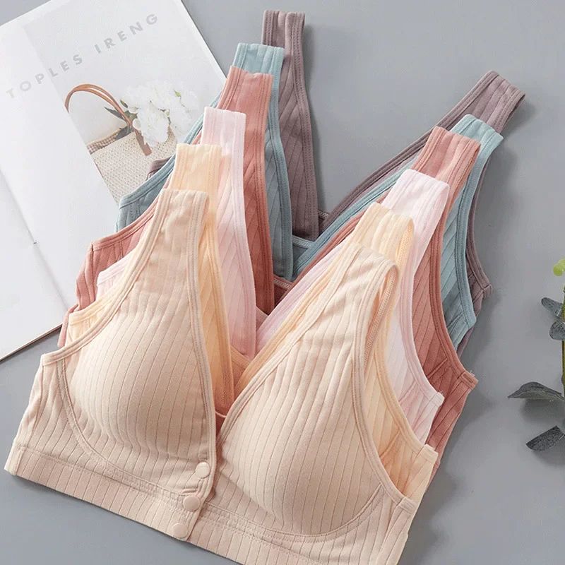 Pure Cotton Nursing Bra for Women, Plus Size Maternity Breastfeeding Underwear Bralette