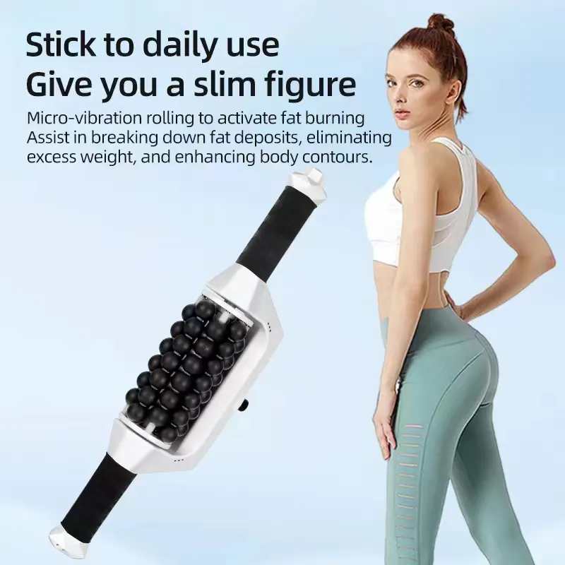 Rechargeable Muscle Relax Body Massager, Deep Vibration & Ball Rolling Machine for Pain Relief