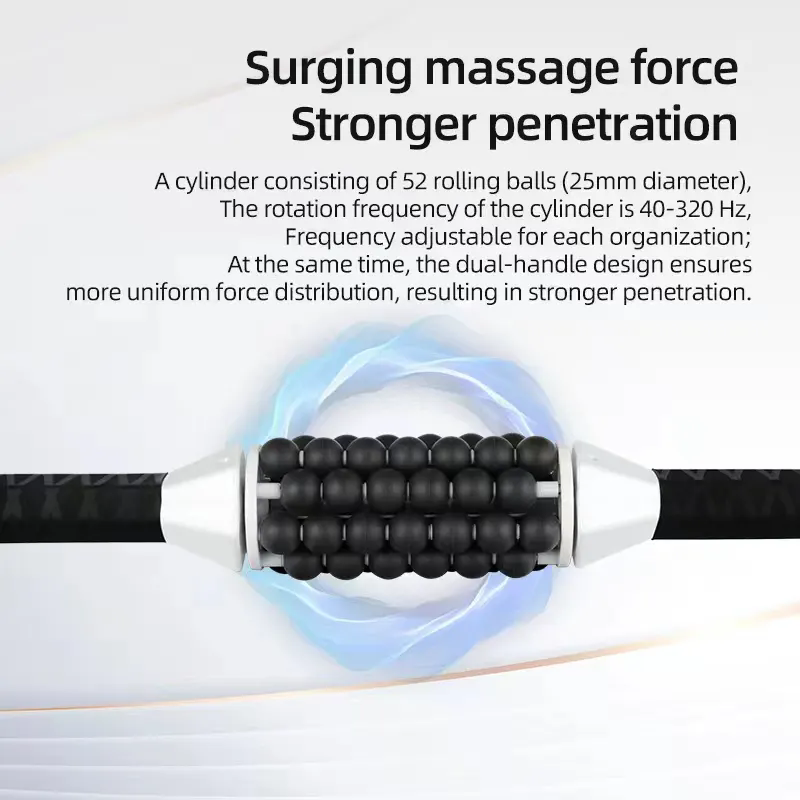 Rechargeable Muscle Relax Body Massager, Deep Vibration & Ball Rolling Machine for Pain Relief