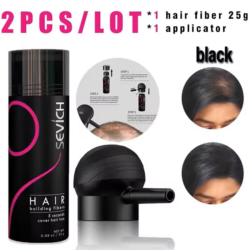 Hair Fiber Applicator Set For Concealing Bald Spots And Thinning Hair 6