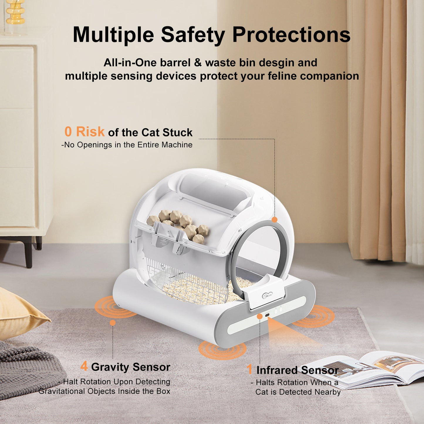 DOEL Automatic Cat Litter Box Self Cleaning With App Control  Cat Litter Mat Smart Cat Toilet For M
