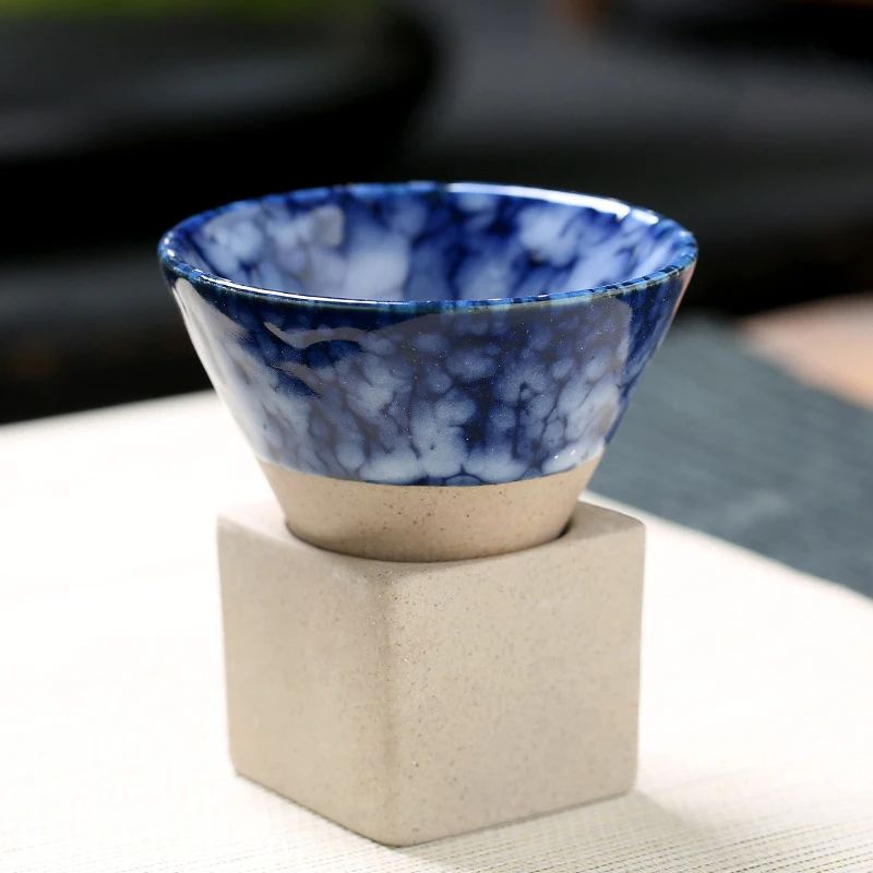 Japanese Style Retro Ceramic Coffee Cup Rough Pottery Tea Cup For Latte Pull Flower Porcelain Mug H 9