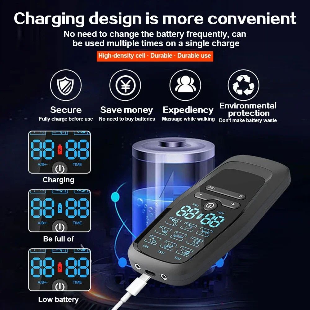 Electric Muscle Stimulator TENS Unit EMS Massager For Pain Relief Muscle Therapy And Body Slimming  2