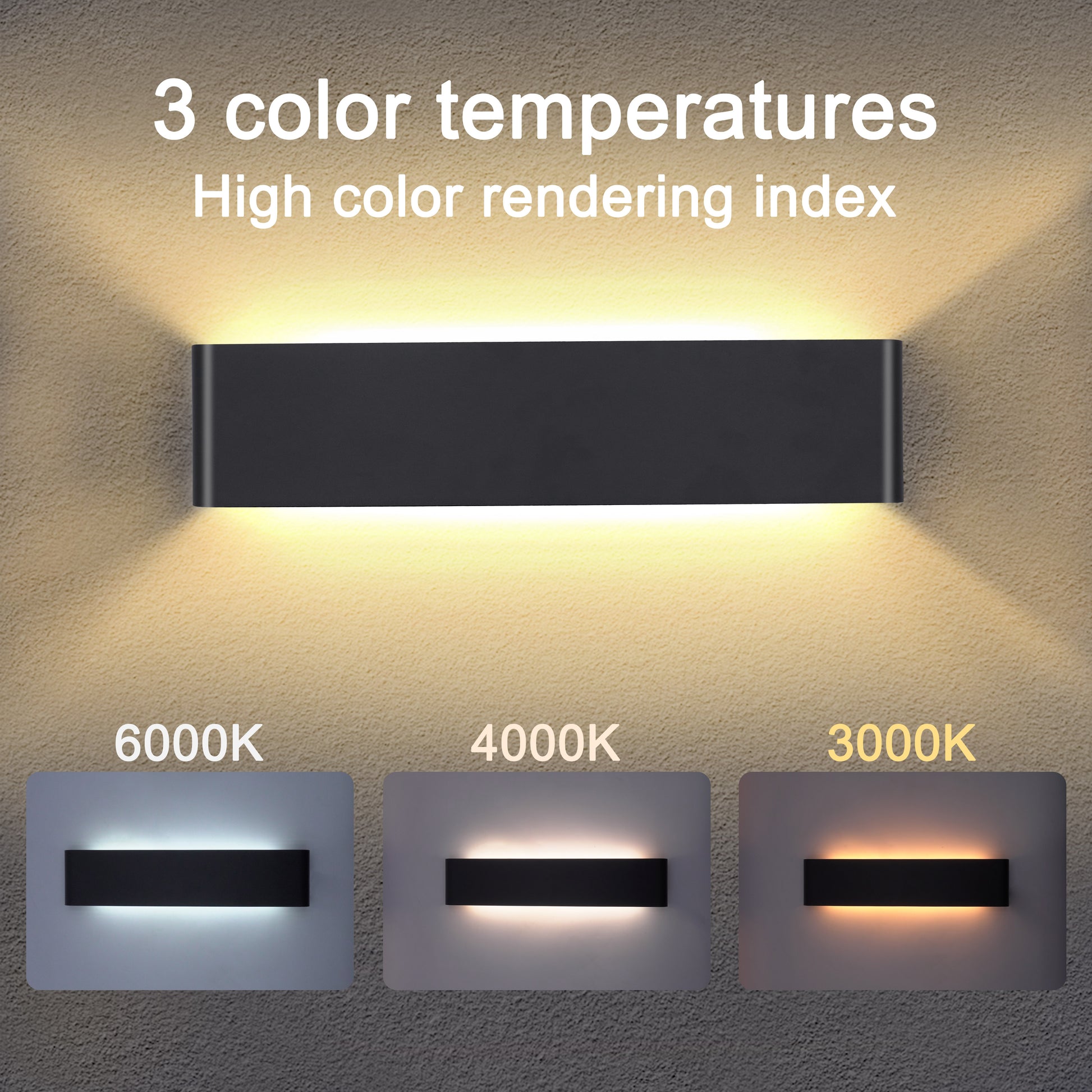 Modern LED Wall Light with 2.4G Remote, 16W Dimmable Indoor Wall Lamp for Home & Office