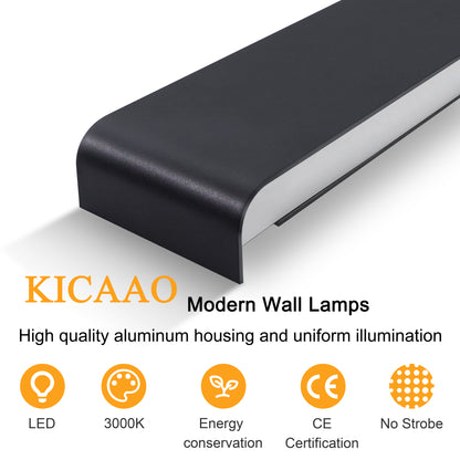 Modern LED Wall Light with 2.4G Remote, 16W Dimmable Indoor Wall Lamp for Home & Office