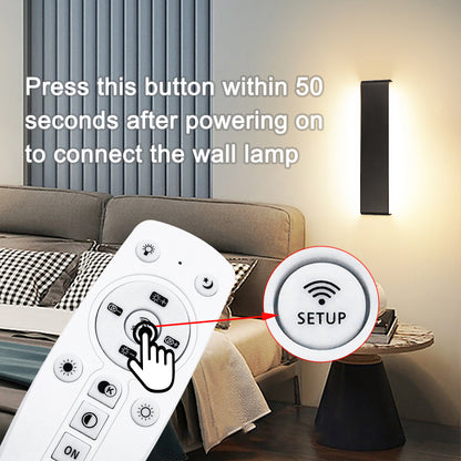 Modern LED Wall Light with 2.4G Remote, 16W Dimmable Indoor Wall Lamp for Home & Office