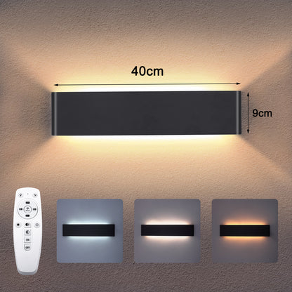 Modern LED Wall Light with 2.4G Remote, 16W Dimmable Indoor Wall Lamp for Home & Office